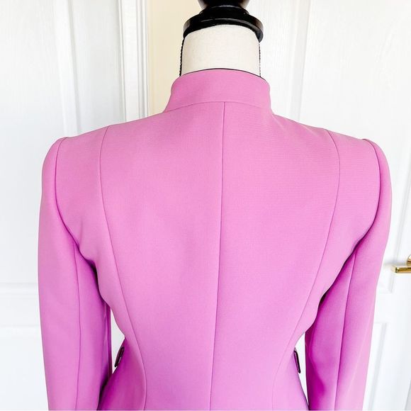 Stresa 2P Peony Pink Blazer Black Edging with Pockets & Matching Sleeveless Top - Picture 12 of 16